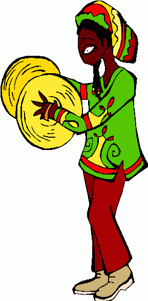 rastafarian with cymbals clipart