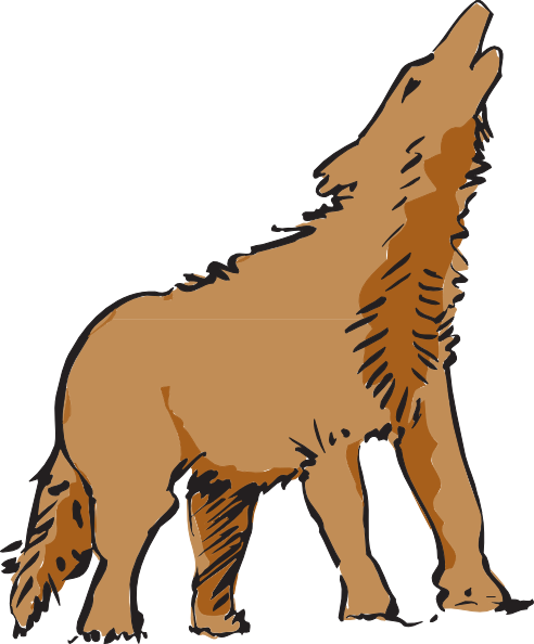 Howling coyote clip art vector graphics download vector clip image