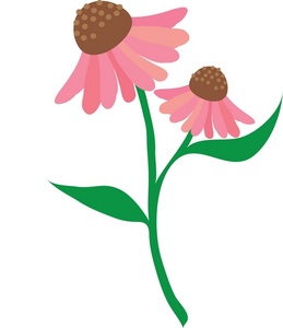 Pink Flower With Stem Clipart