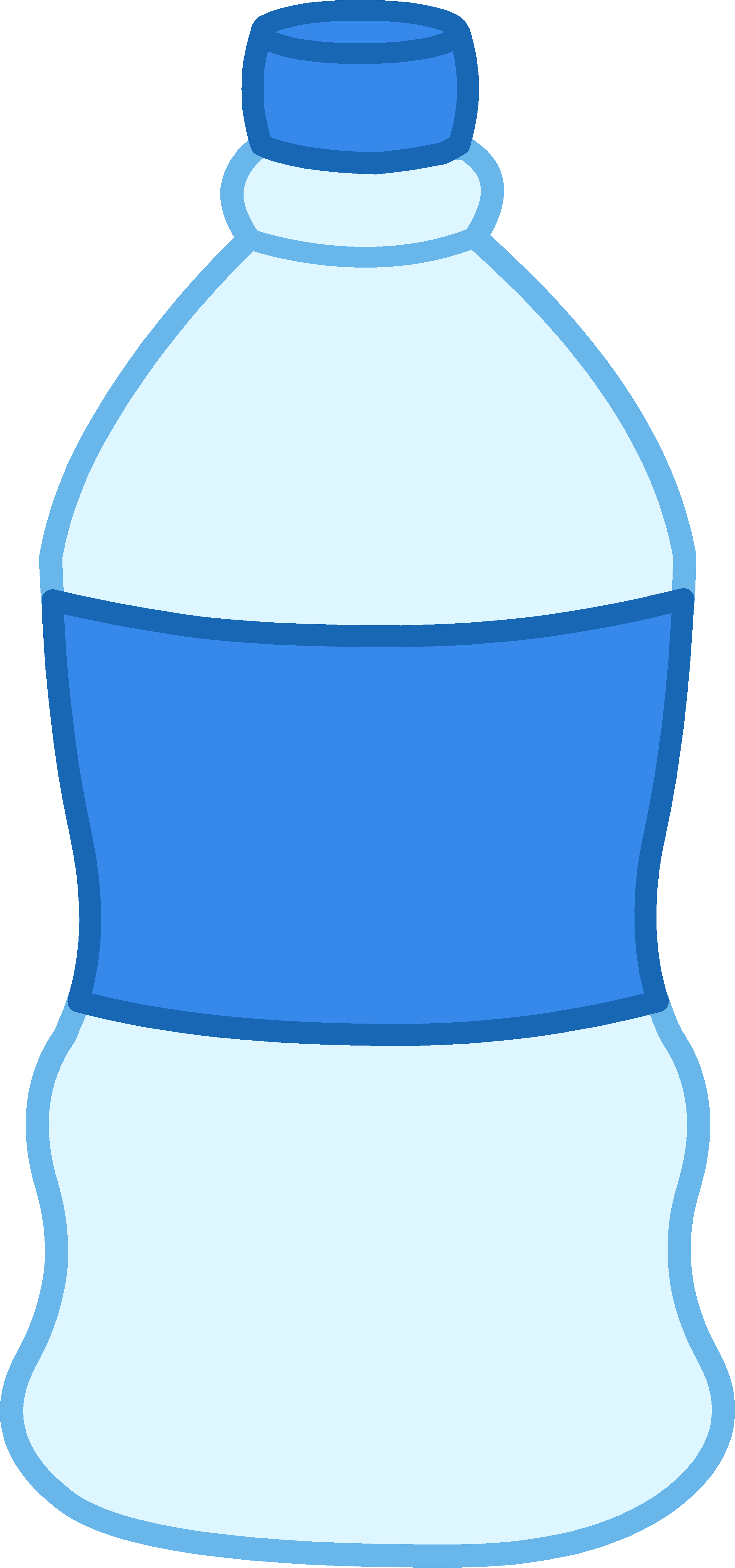 Plastic Water Bottle Black And White Clipart