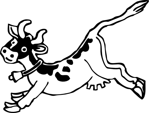 Jumping Cow clip art Free Vector
