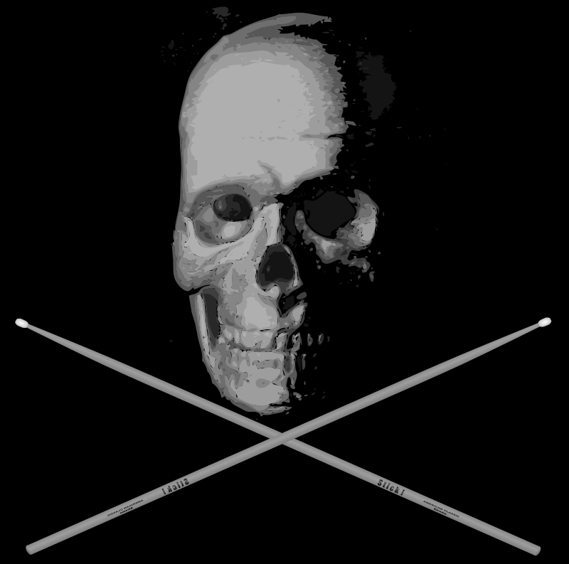 Old Skull Drumming Rustic Clipart Icon PNG