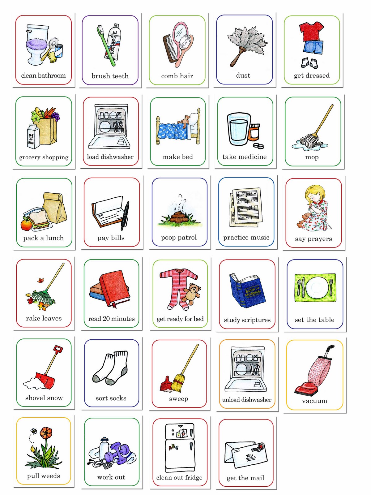 Draw Chore Chart For Kids Clip Art Library