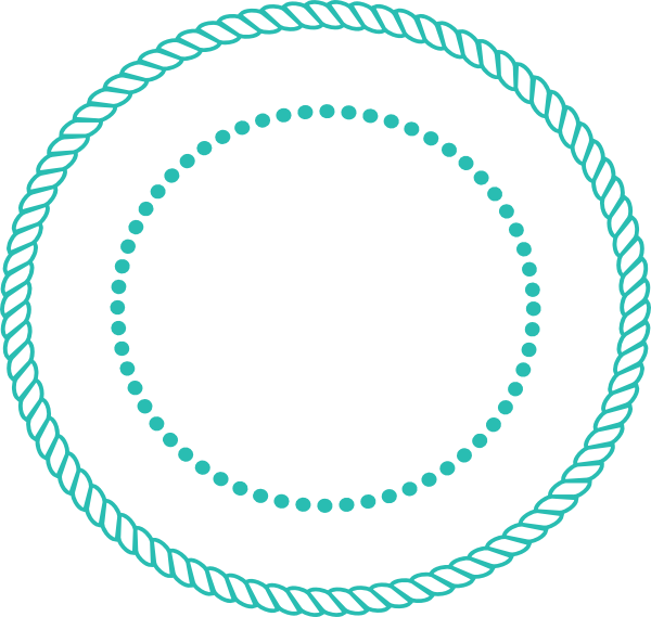 Rope Circle Aqua clip art