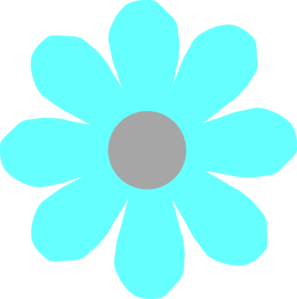 Aqua Flower Clip Art