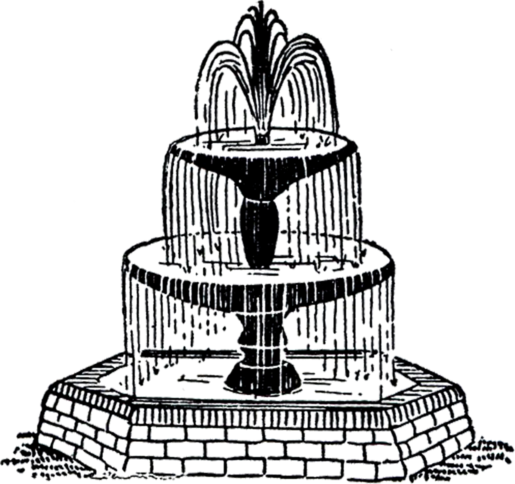 Free Vintage Fountain Clip Art!