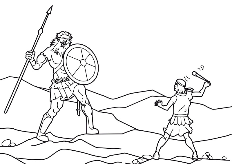 David Goliath Coloring Page Coloring Pages