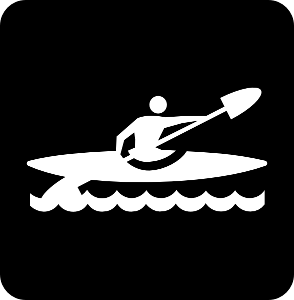 Kayaking Black Clip Art 
