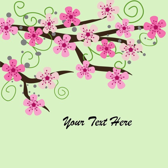 Wedding clipart Cherry Blossom Flower graphics by aprilhovjacky