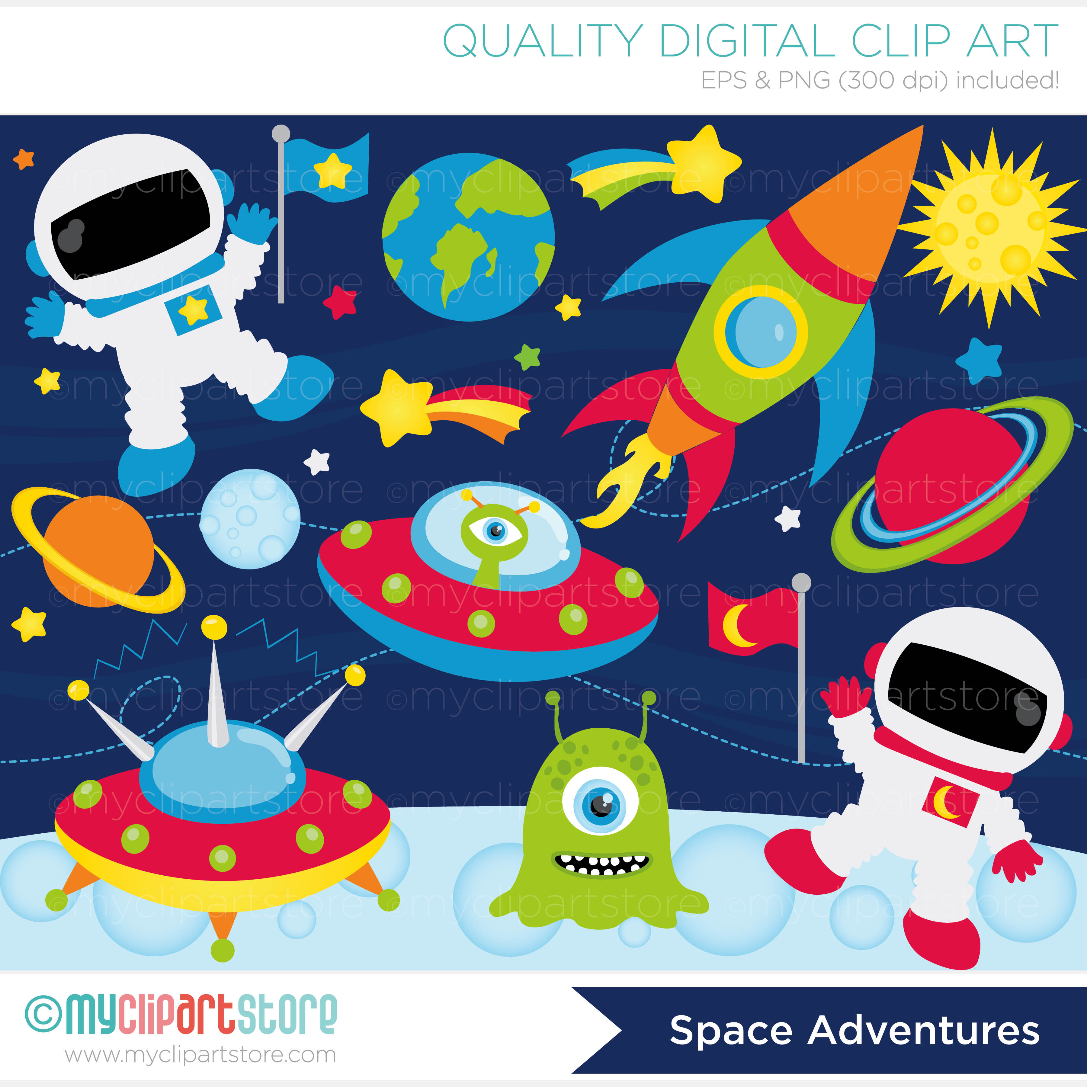 Clip Art Outer Space Adventures Myclipartstore