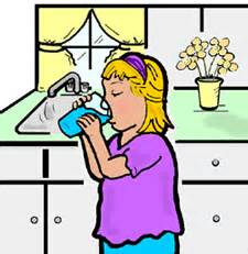 Girl Drinking Clipart
