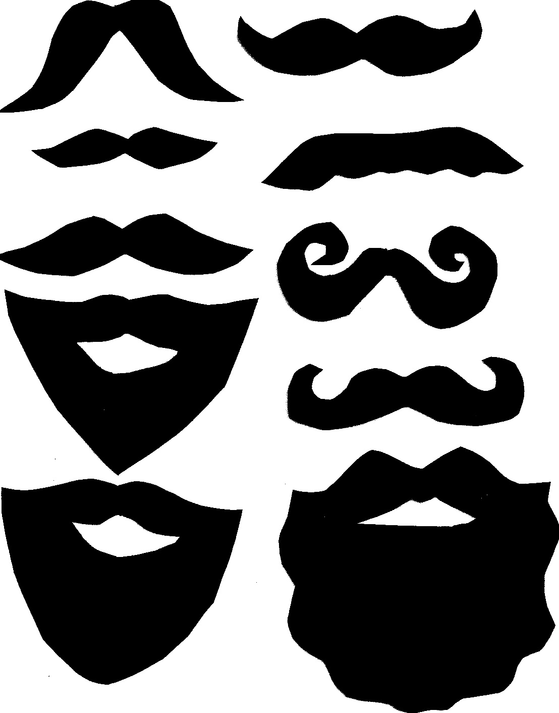 Printable Photo Booth Mustache Clip Art Library