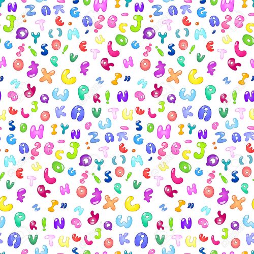 Coloring Page: Seamless Pattern Of The Abc Bubble Letters Royalty