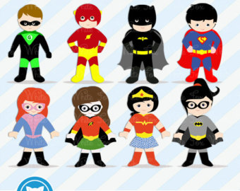 50% OFF SALE Superhero Clipart / Super Heroes by WhiteFoxGraphics