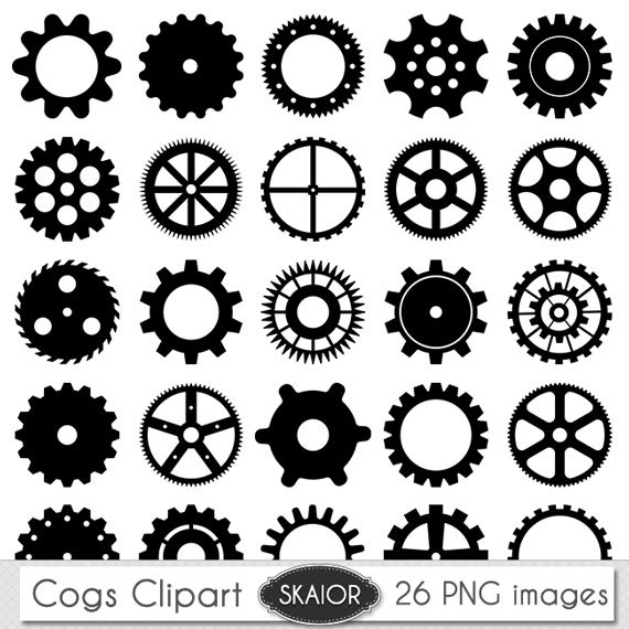 Cogs Clipart Vector Cogs Clip Art Steampunk Clipart by skaior 