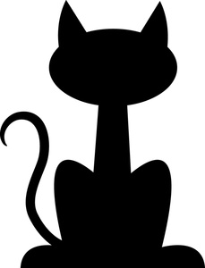 cartoon cat sitting silhouette - Clip Art Library
