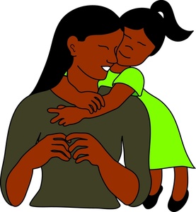 Mother And Daughter Clipart Image