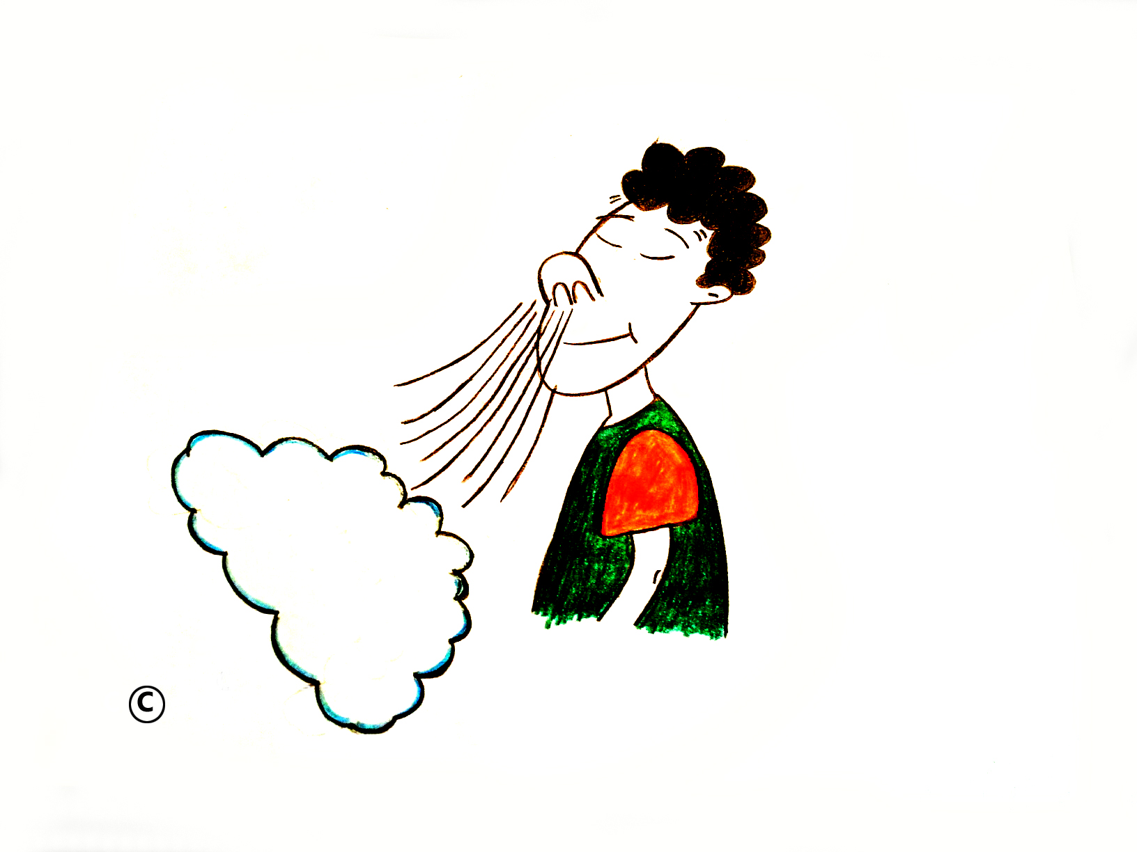 breathing in clipart