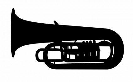 Tuba musical instrument silhouette free vector for free download 