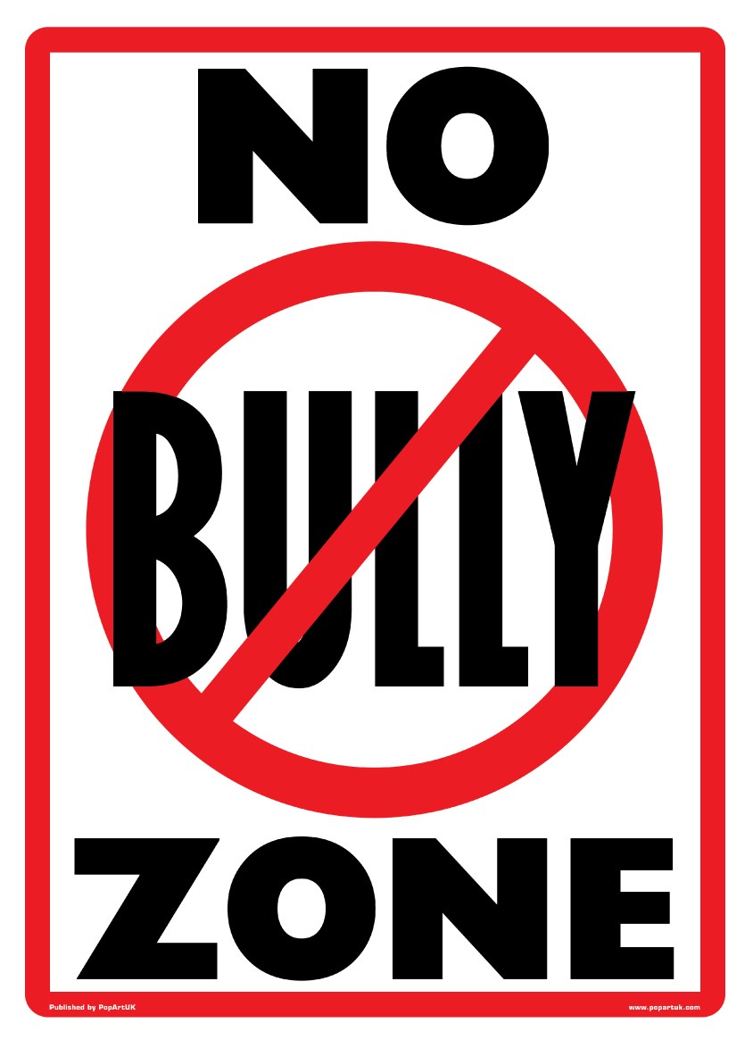 New No Bully Zone Playground Rules Poster
