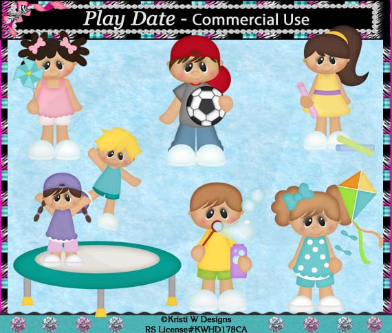 Play Date Playtime Kids Commercial Use Digital Clip by CapZone