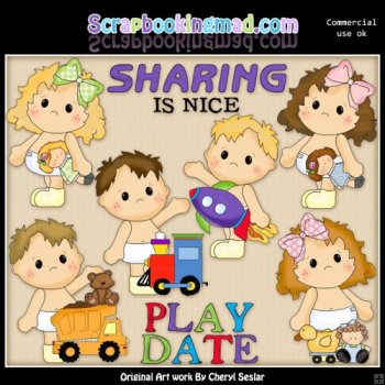 Butterball Babies Play Date ClipArt Collection