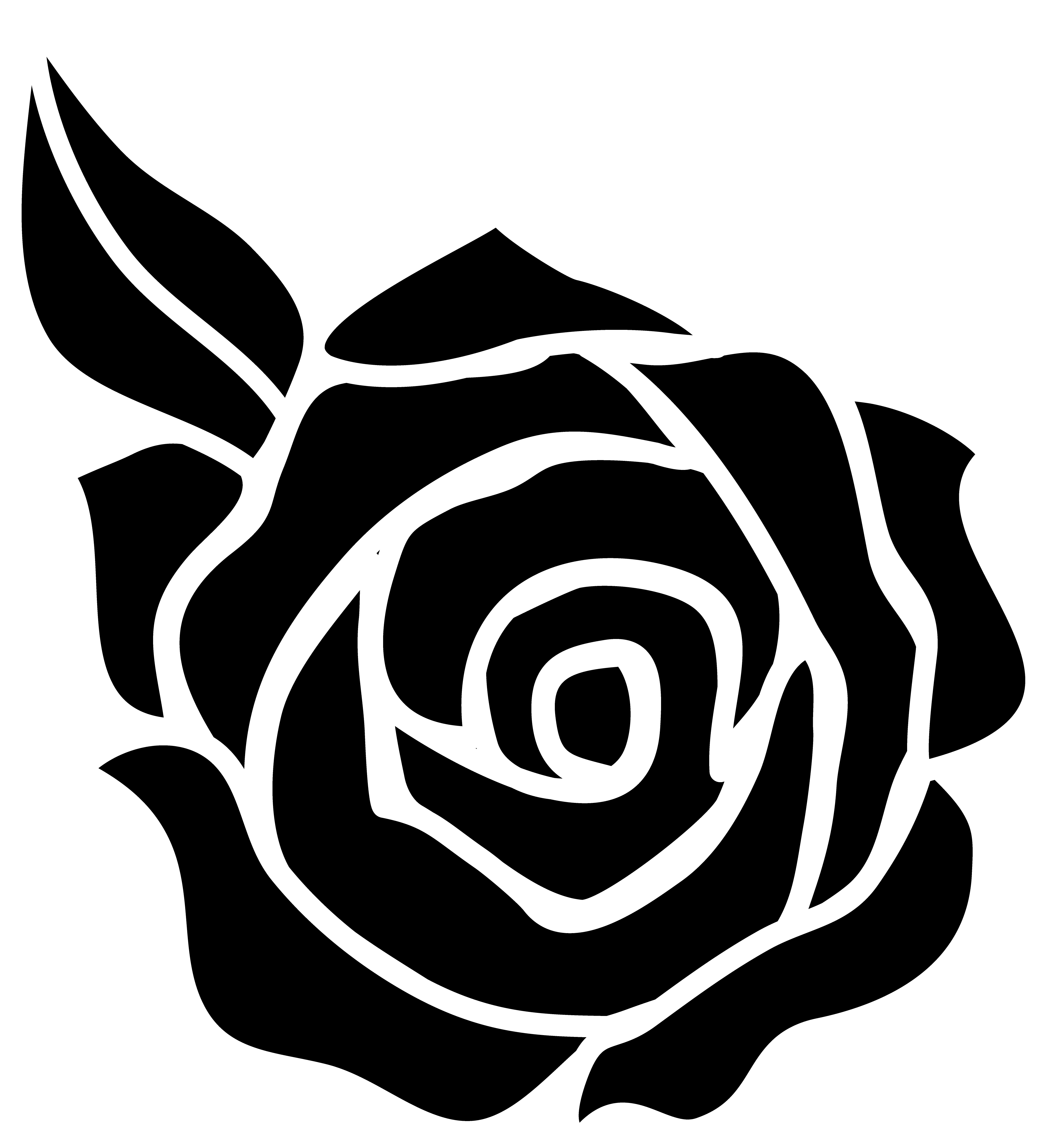 Black Rose Silhouette Design Free Clip Art