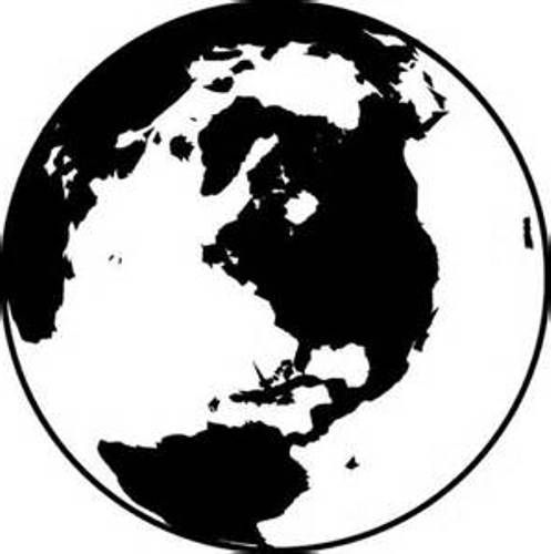 Globe Clipart Black and White 