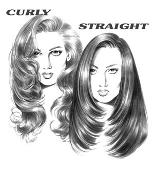 ink straight hair sketch - Clip Art Library