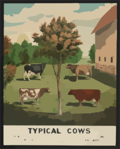 Typical Cows Clip Art