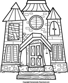 Haunted House Silhouettes Clipart
