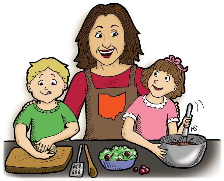 Kids Cooking Cartoon Clip Art