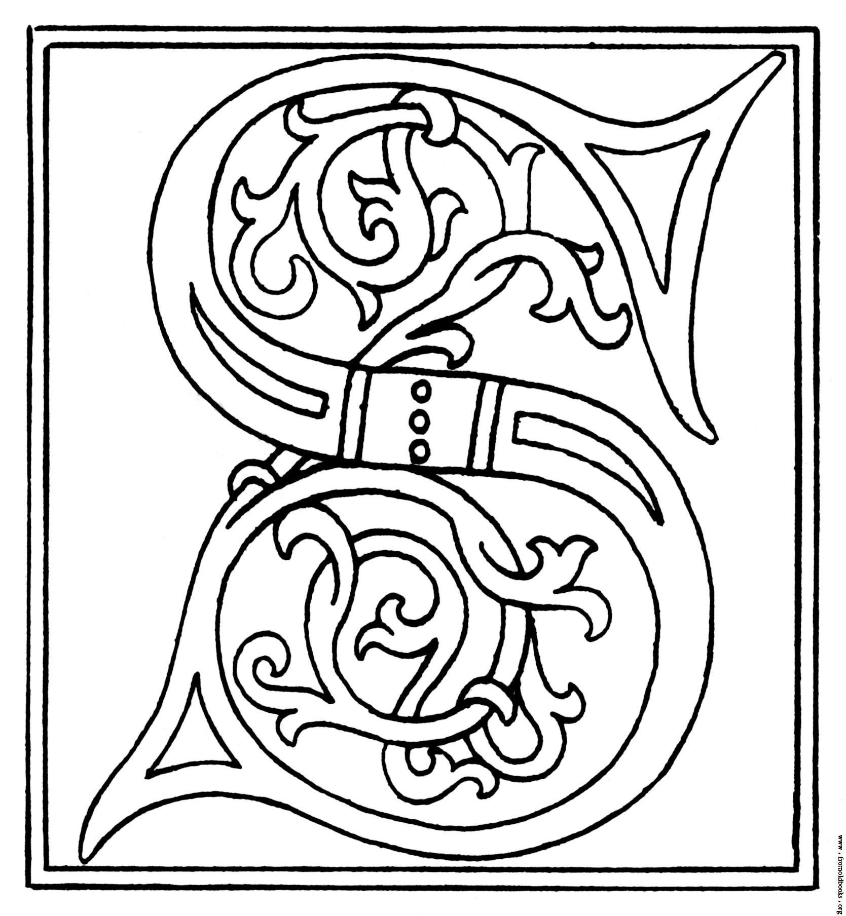 Simple Illuminated Letter S Clip Art Library
