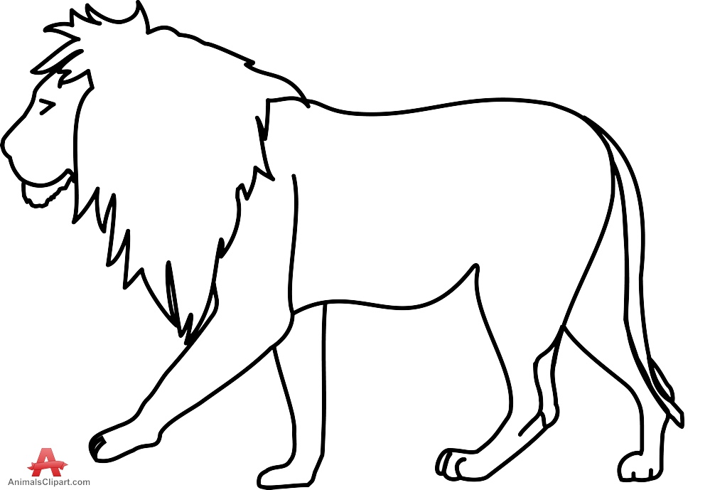Outline Lion Clipart Drawing