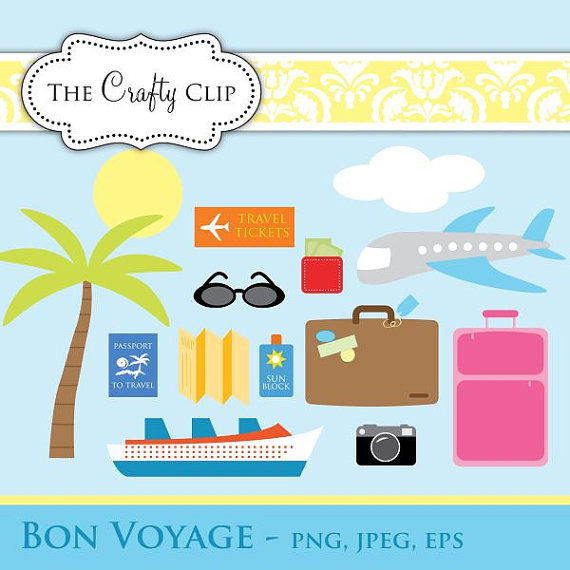 SALE Bon Voyage Clip Art Set by TheCraftyClip