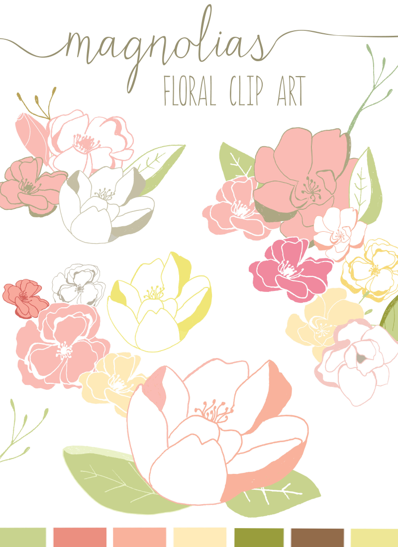 free clip art magnolia flower - photo #48