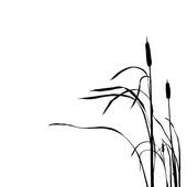 Grass Silhouette Cattails Clipart
