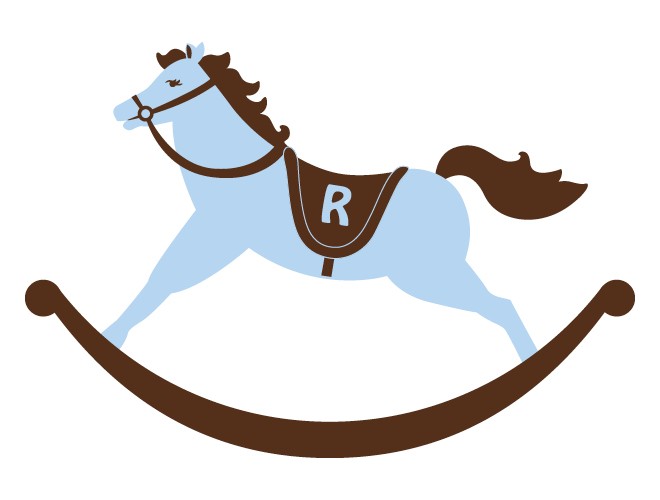 Personalized Rocking Horse Wall Decal for a Boy&Room