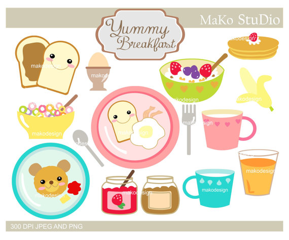 Yummy breakfast clip art breakfast clipart Png &, by makostudio 