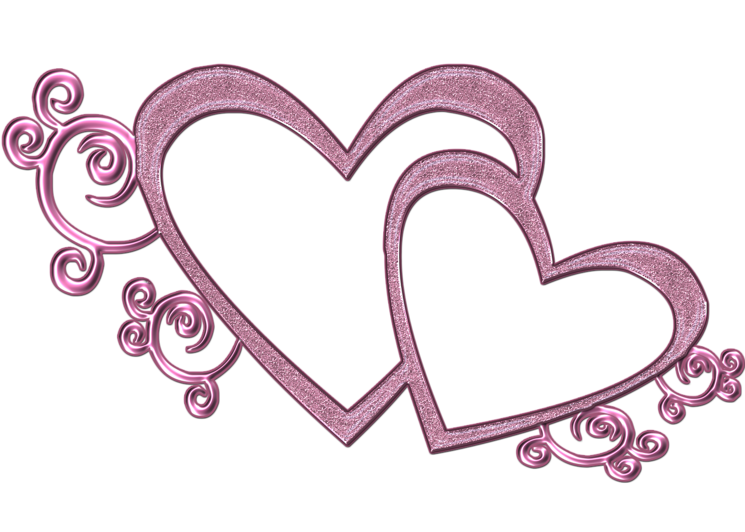 Double Free Wedding Heart Clipart Pink Double Heart