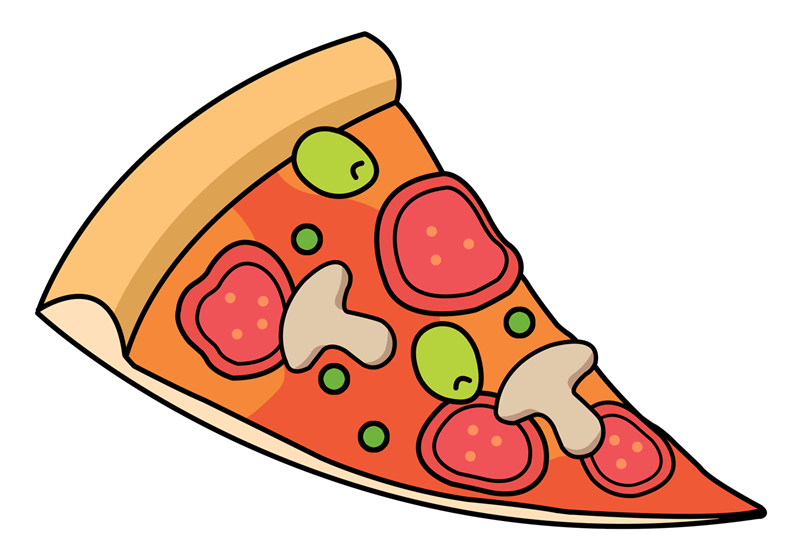 Salami Pizza Slice Clipart 