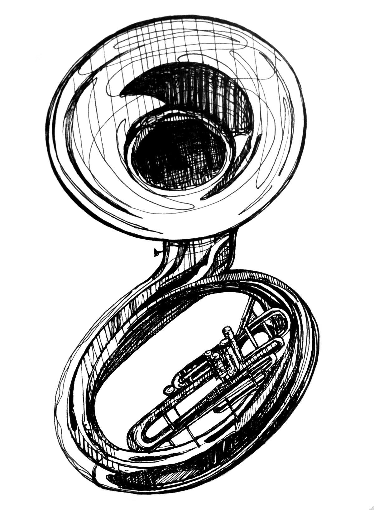 Sousaphon Zeichnung Sousaphone Art (With images) Sousaphone, Tuba