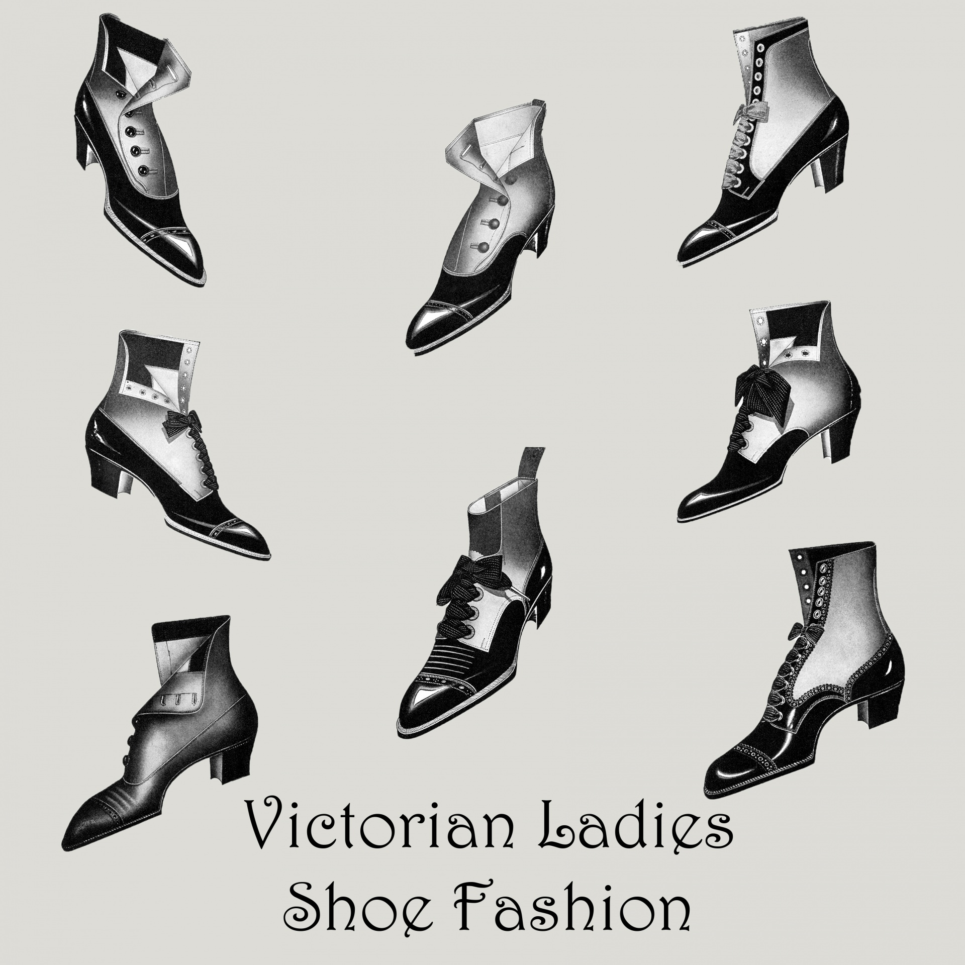 Victorian damer skor Clipart Gratis Stock Bild
