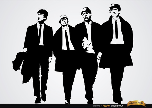 The Beatles Band Wallpaper Free Vector 