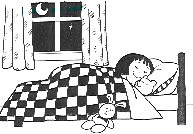 Sleeping Black And White Clipart