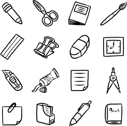 Vector Clip Art Black And White Stationary Sketch Coloring Page 