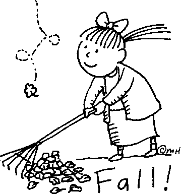 girl raking 