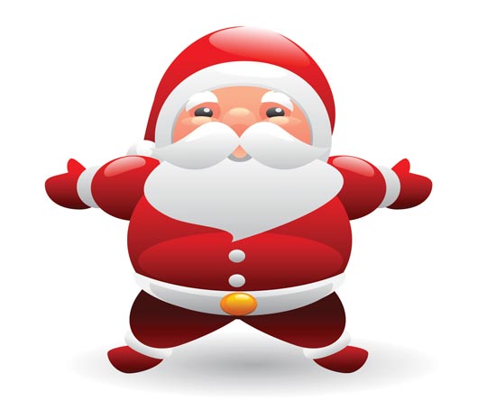 Santa Claus and snowman vector cliparts