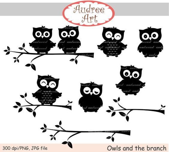 Black owl clipart,owls clip art ,Silhouette Owls clip art, cute 