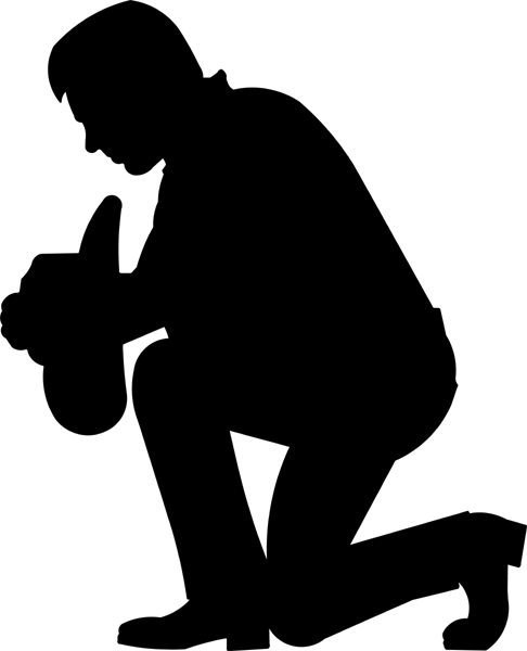 Clip Arts Related To : Praying Hands Kneeling Silhouette Clip art - ...